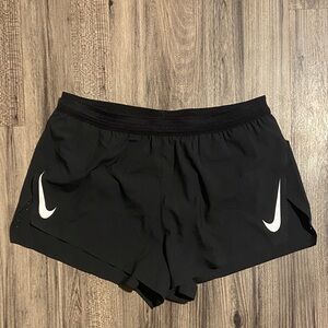 Nike Women's Black Athletic Shorts with White Swoosh